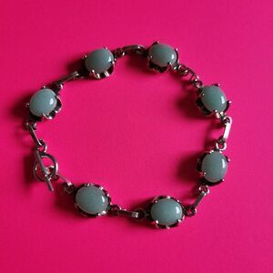 Silver/925 Bracelet with jade-like stones